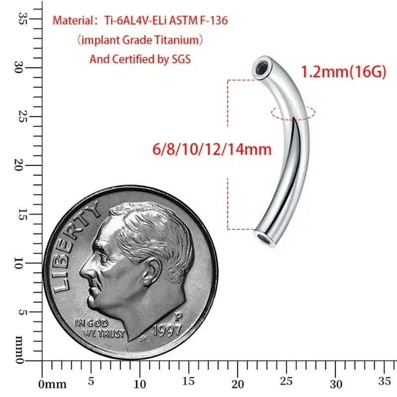 10 Pcs/Lot ASTM F136 Titanium  - Septum Clicker Ring ulasan dan harga