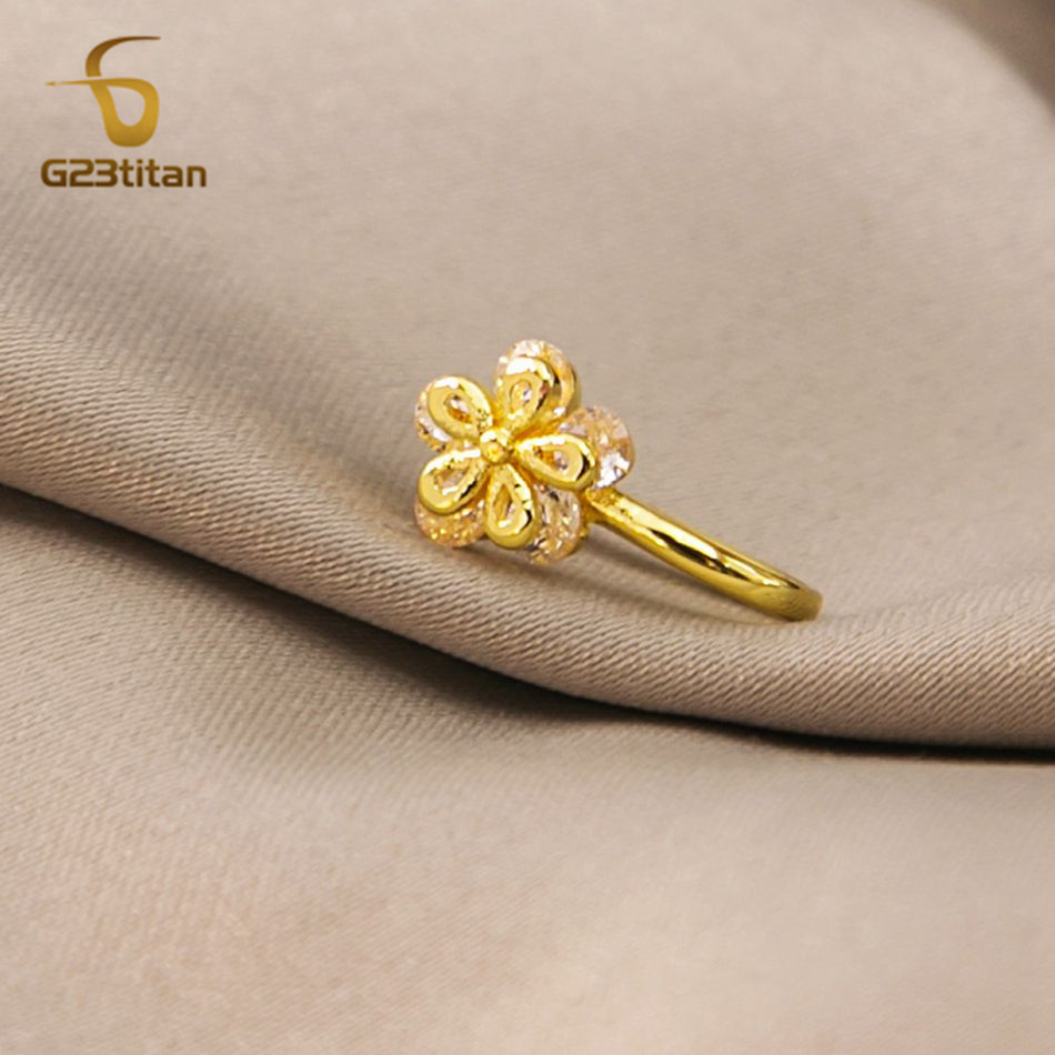 1pc Inlaid Zircon Flower Coppe - Body Jewelry Cartilage Earrings ulasan dan harga