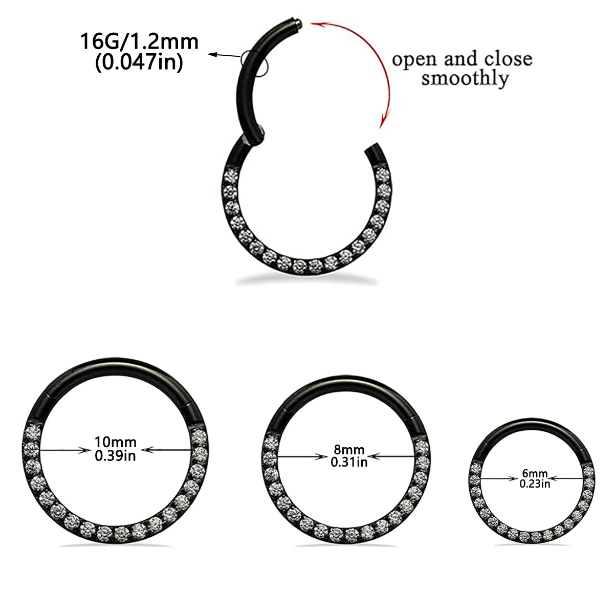 Nose Ring Hinged Segment Ear C - Septum Clicker Ring ulasan dan harga