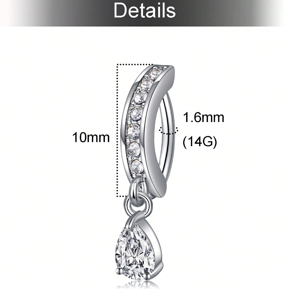 1PC 14G 10mm Belly Button Ring - Septum Clicker Ring ulasan dan harga