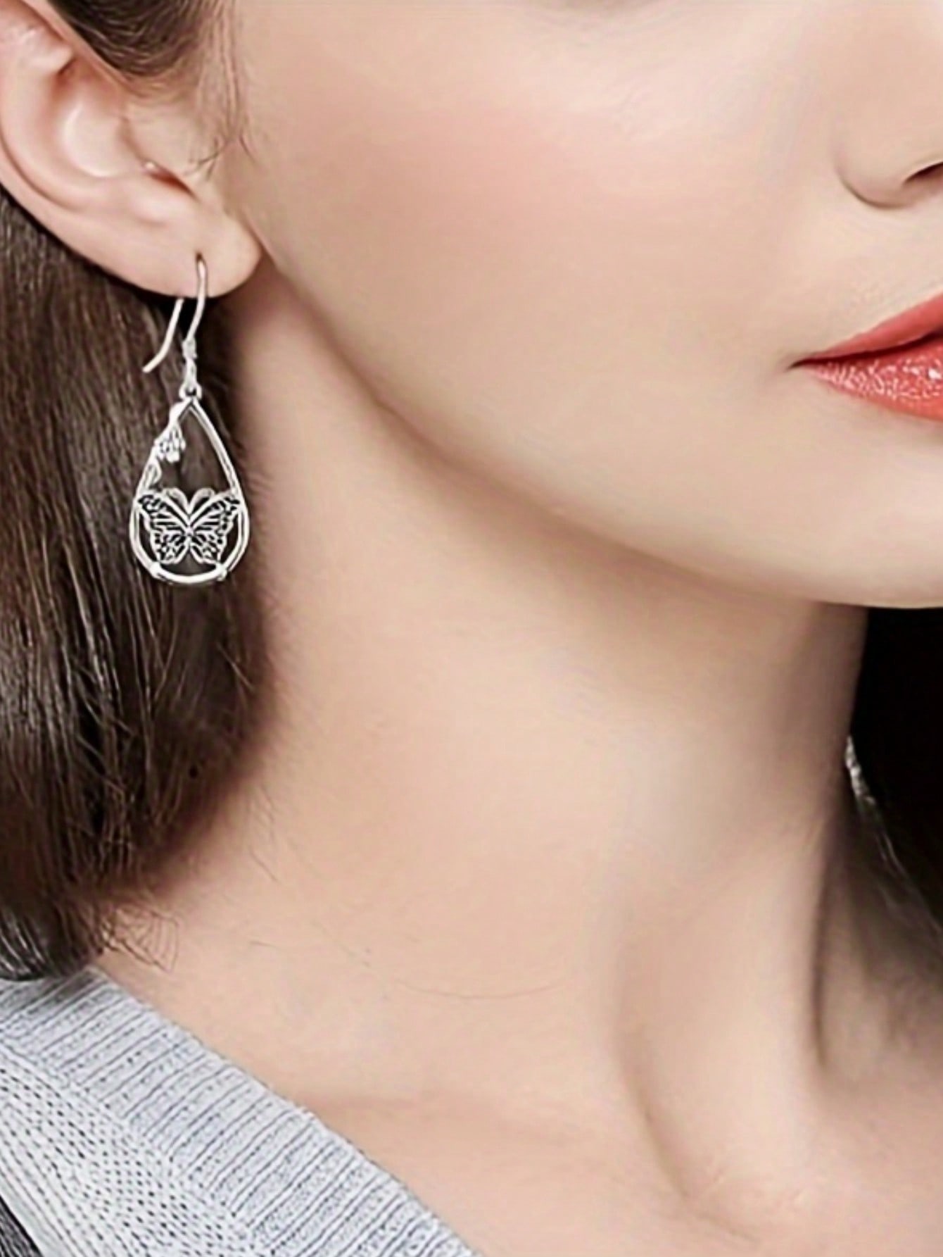 1pair Vintage Fashionable Wate - Body Jewelry Earrings ulasan dan harga