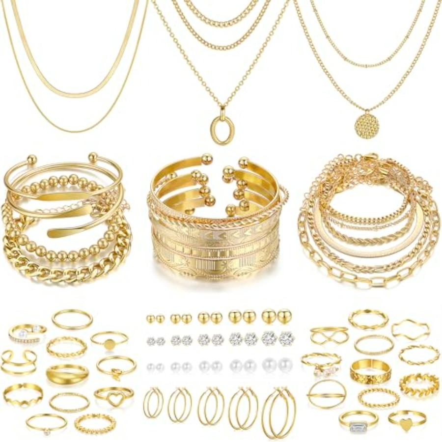 FAXHION 68 Pcs for with 7 Neck - Body Jewelry Earrings ulasan dan harga
