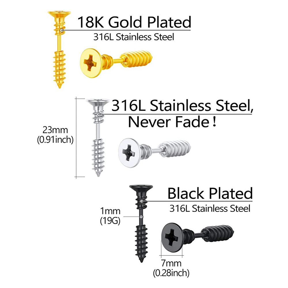 2Pcs Surgical Steel Spike Trag - Body Jewelry Surgical Steel ulasan dan harga