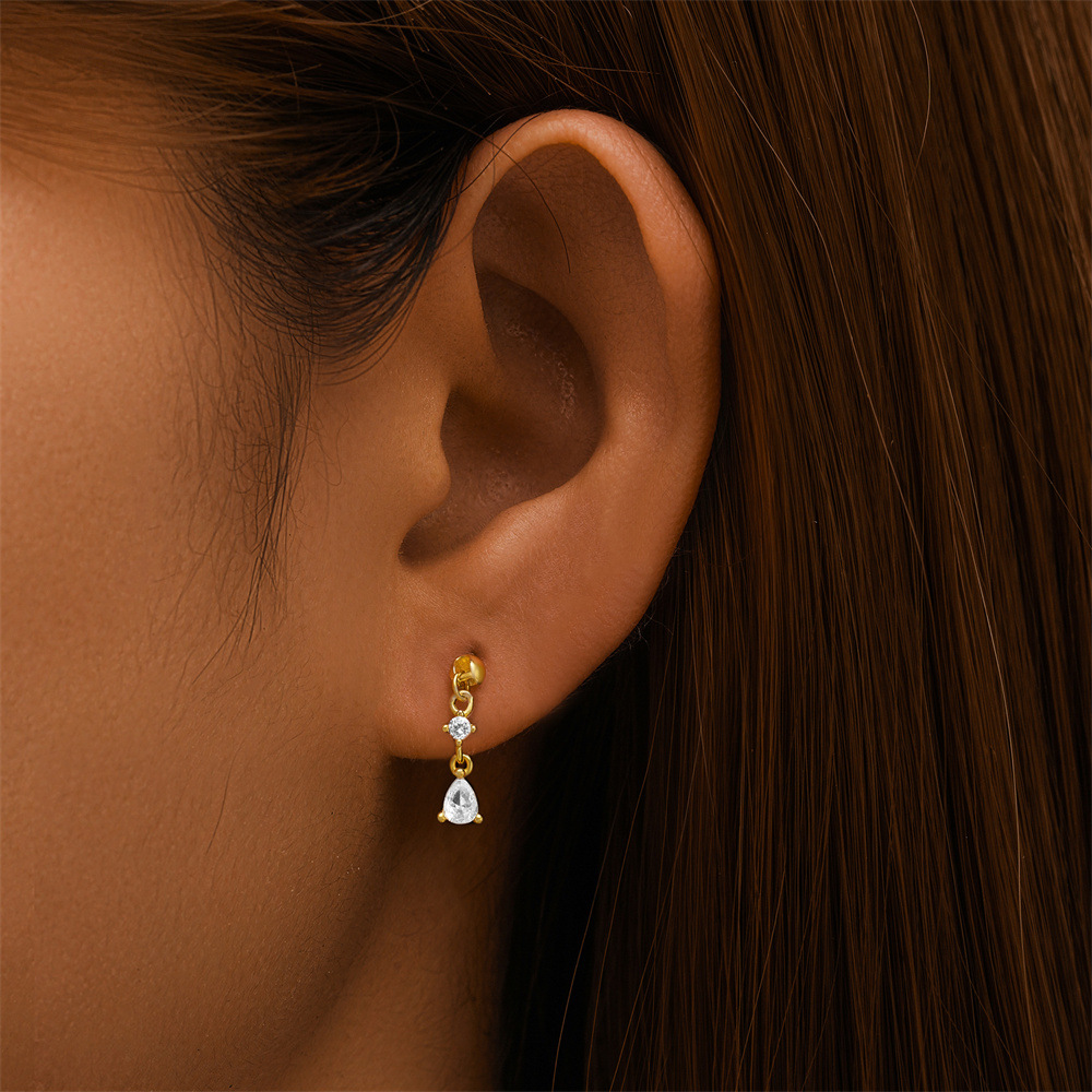 Glowshe 100% 925 Sterling Silv - Body Jewelry Cartilage Earrings ulasan dan harga