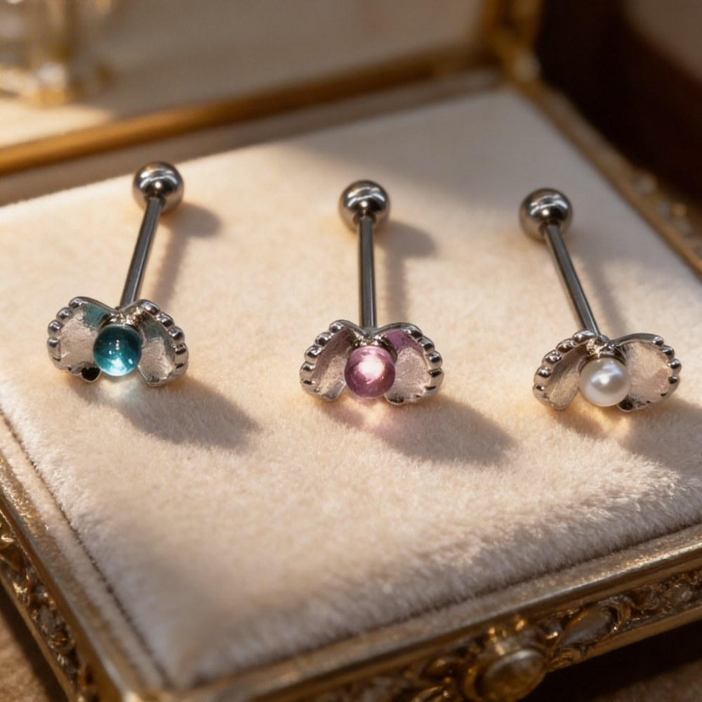 2026 Unique Shell Tongue Ring  - Body Jewelry Surgical Steel ulasan dan harga