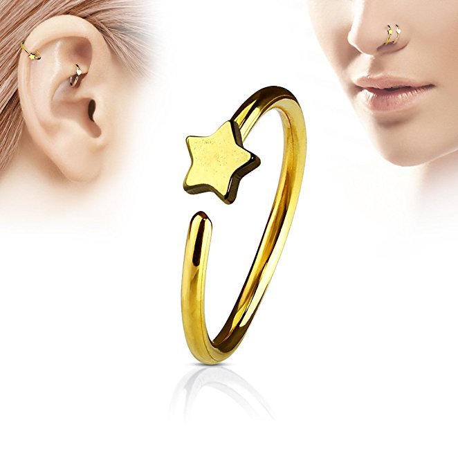 1Pcs Stainless Steel Star Nose - Body Jewelry Earrings ulasan dan harga