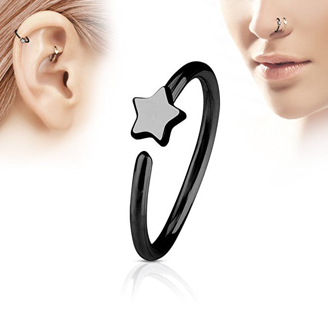 1Pcs Stainless Steel Star Nose - Body Jewelry Earrings ulasan dan harga