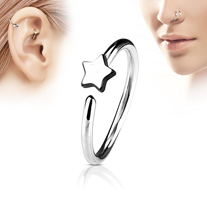 1Pcs Stainless Steel Star Nose - Body Jewelry Earrings ulasan dan harga