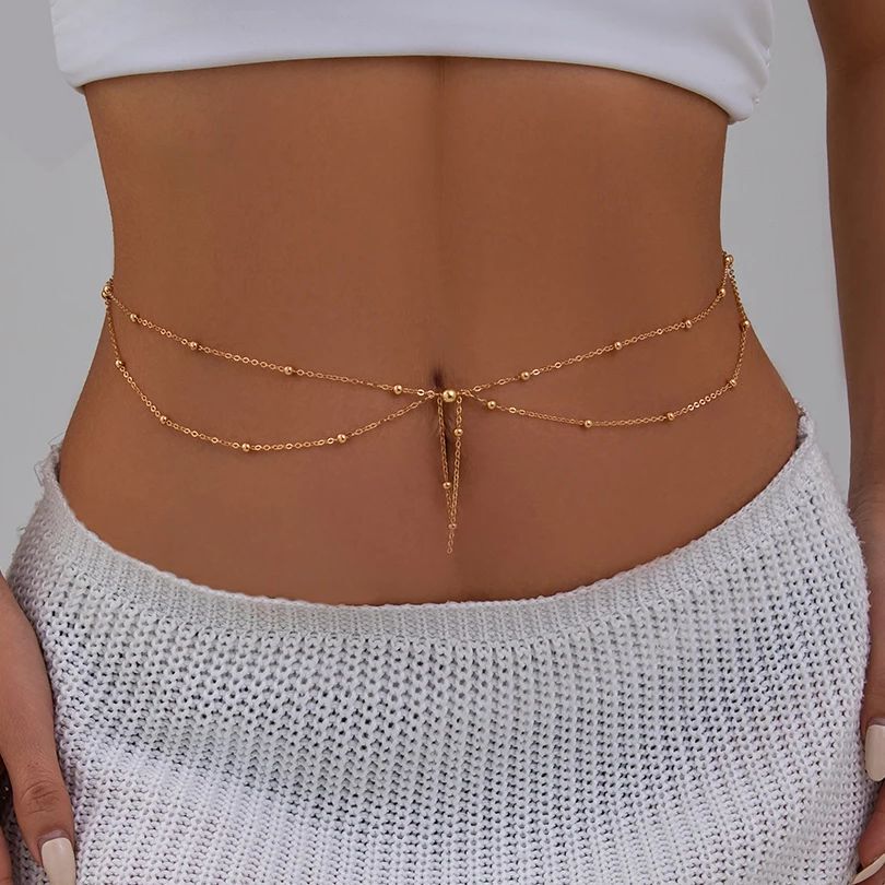 KunJoe Multilayer Gold Color T - Body Jewelry Gold ulasan dan harga
