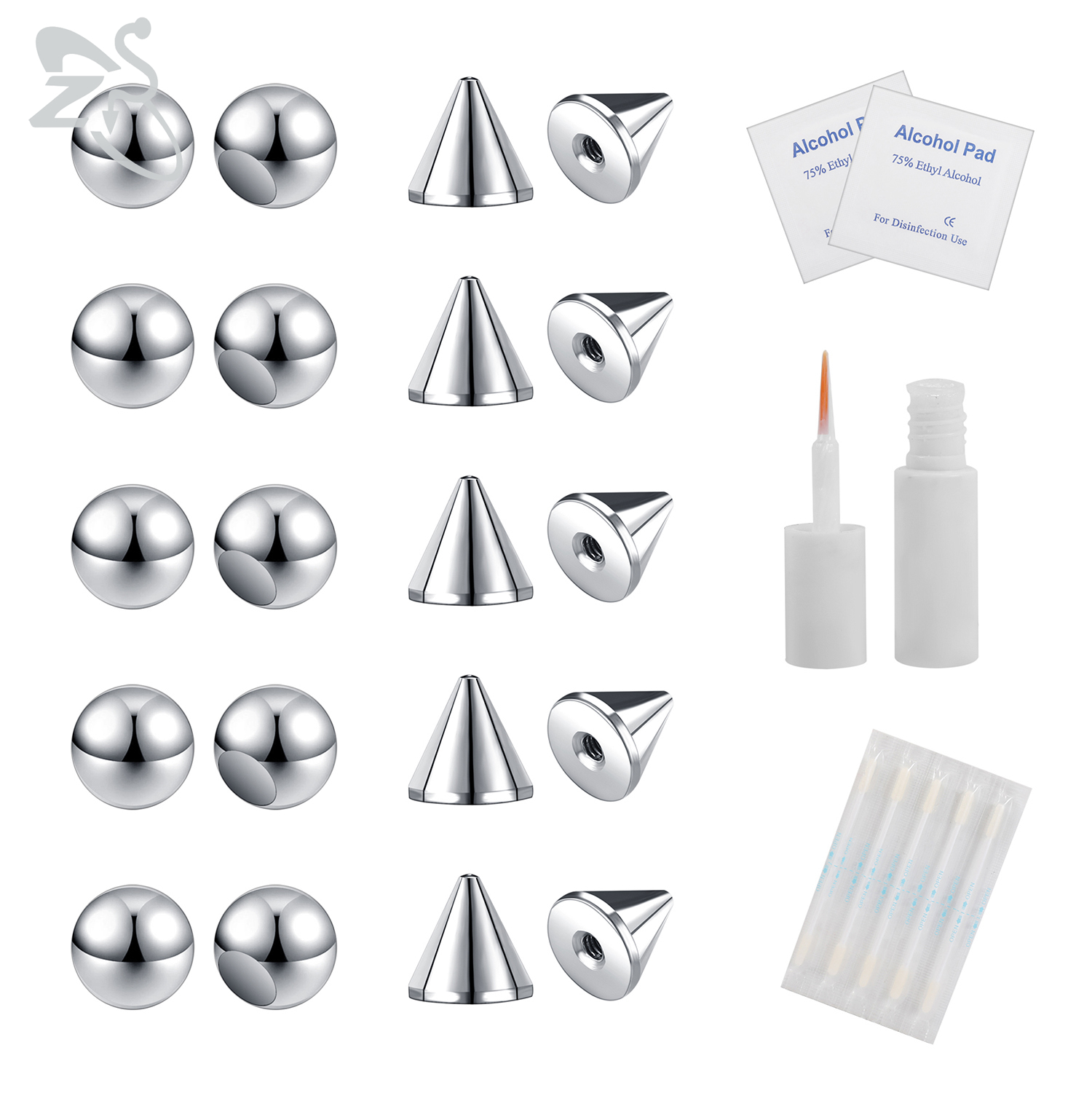 ZS 1 Set Fake Eyebrow Ring Men - Body Jewelry Kit ulasan dan harga