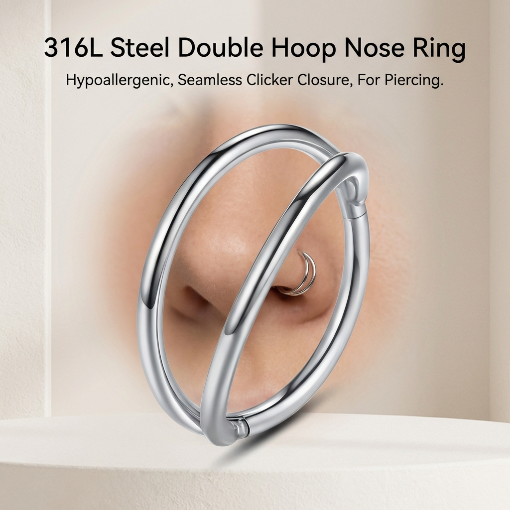 316L Stainless Steel Double La - Body Jewelry For Sensitive Skin ulasan dan harga