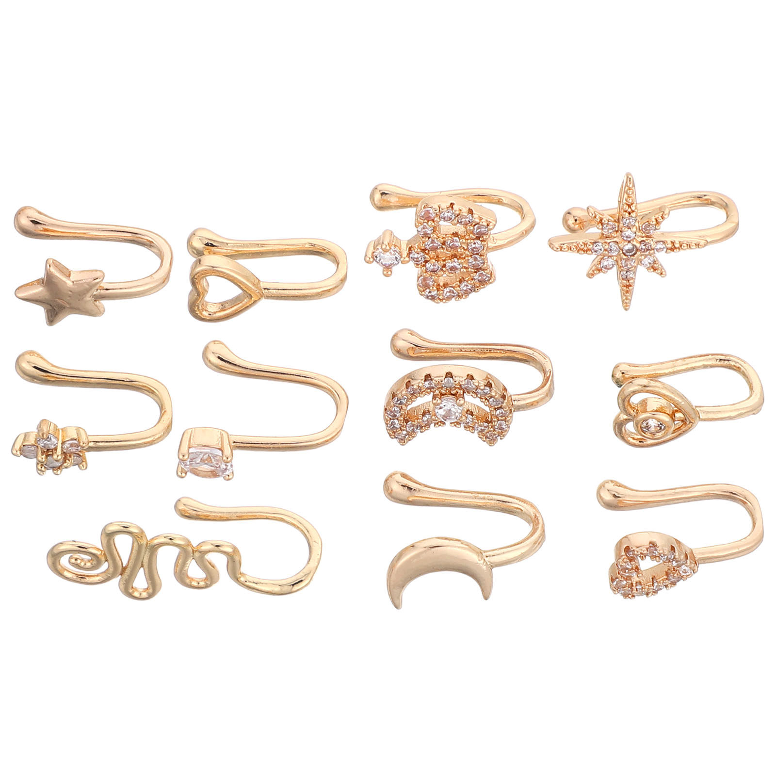 11Pcs Non Piercing Nose Jewelr - Body Jewelry For Sensitive Skin ulasan dan harga