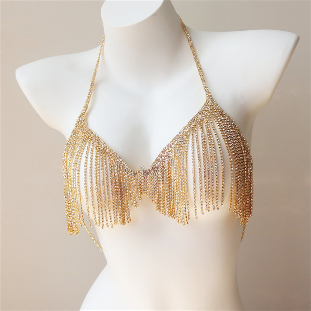 Sexy Shiny Bikini Body Chain L - Body Jewelry Gold ulasan dan harga