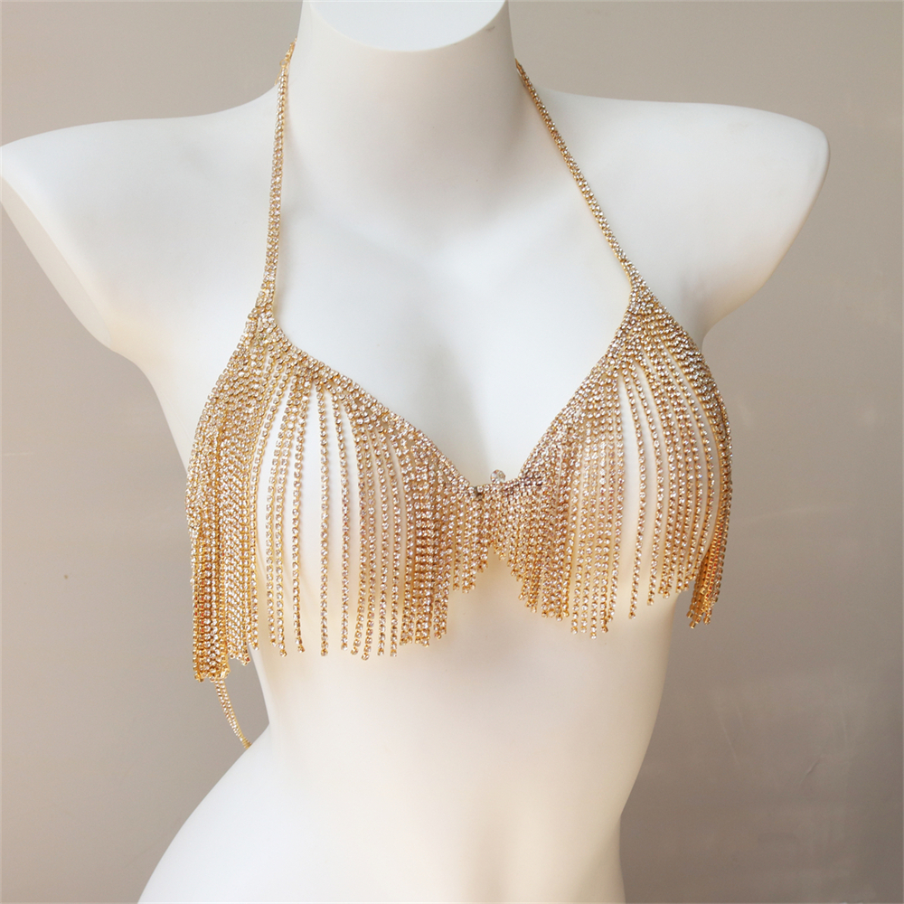 Sexy Shiny Bikini Body Chain L - Body Jewelry Gold ulasan dan harga
