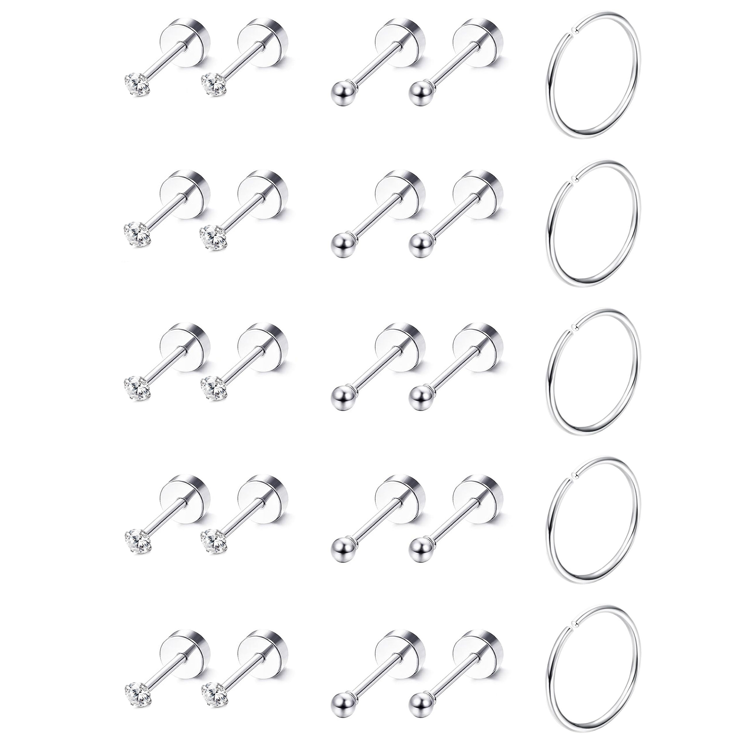 2pcs Tiny Surgical Stainless S - Body Jewelry Surgical Steel ulasan dan harga