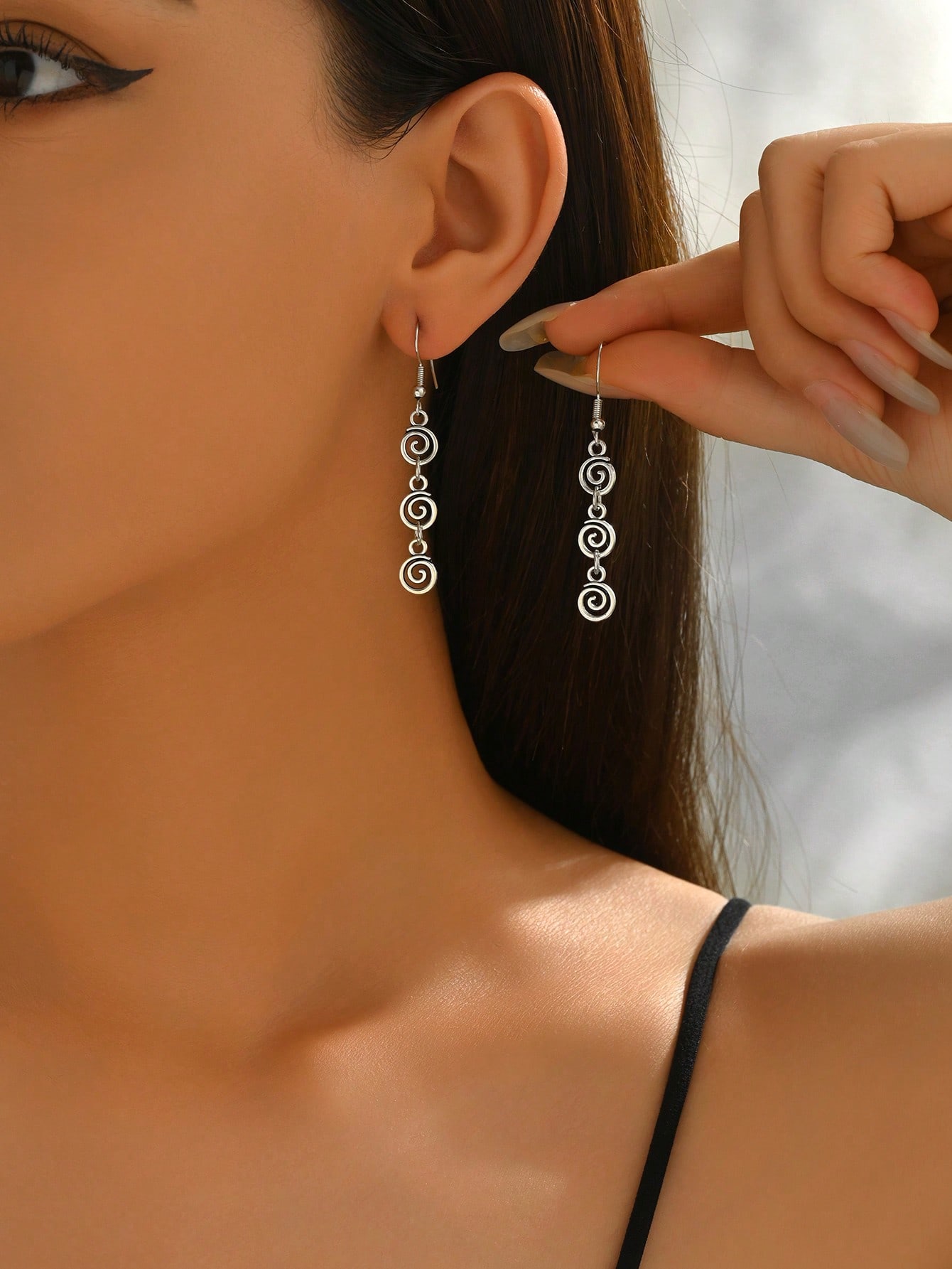 1 Pair Retro Distressed Versat - Body Jewelry Earrings ulasan dan harga