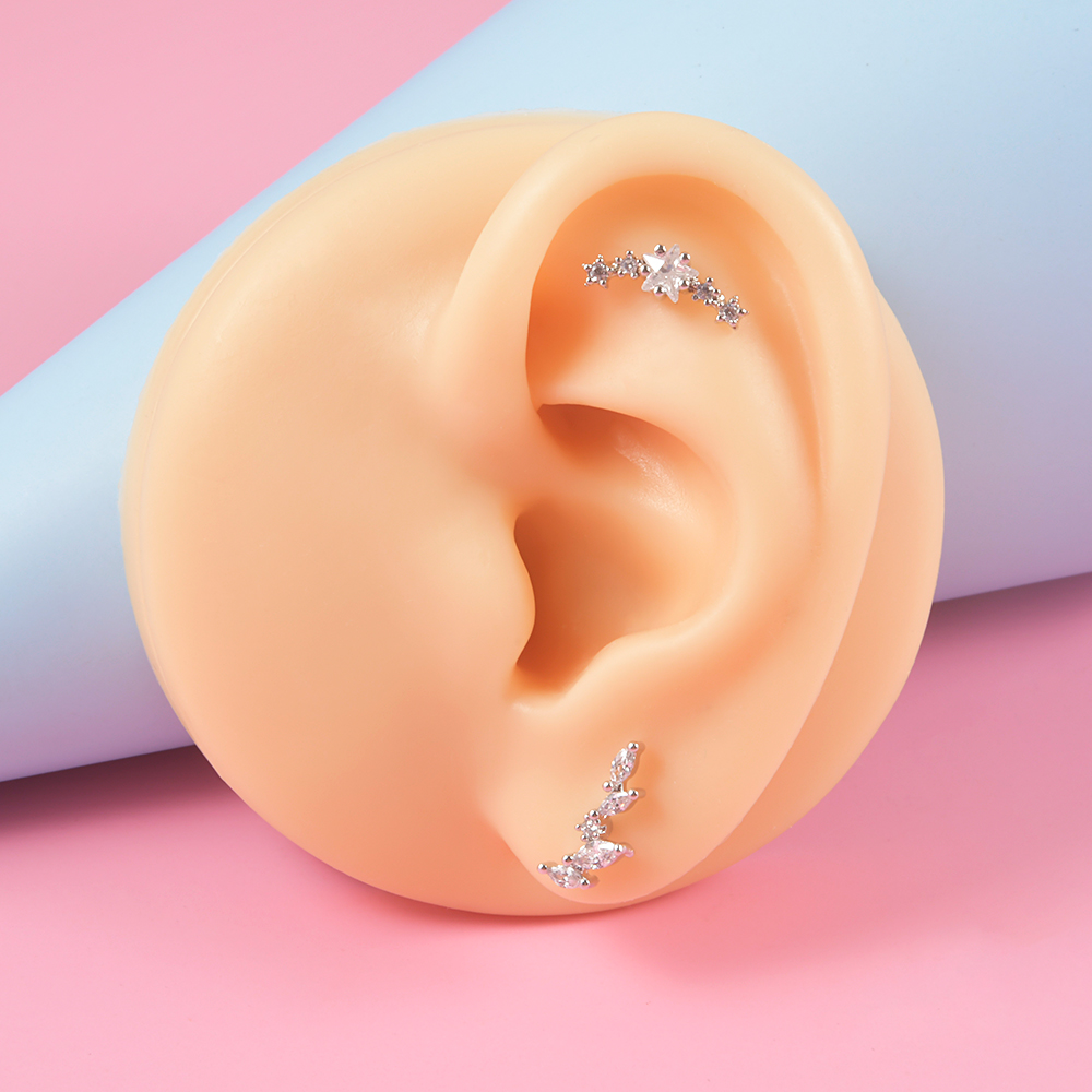 1PC Surgical Steel Zircon Labr - Body Jewelry Surgical Steel ulasan dan harga