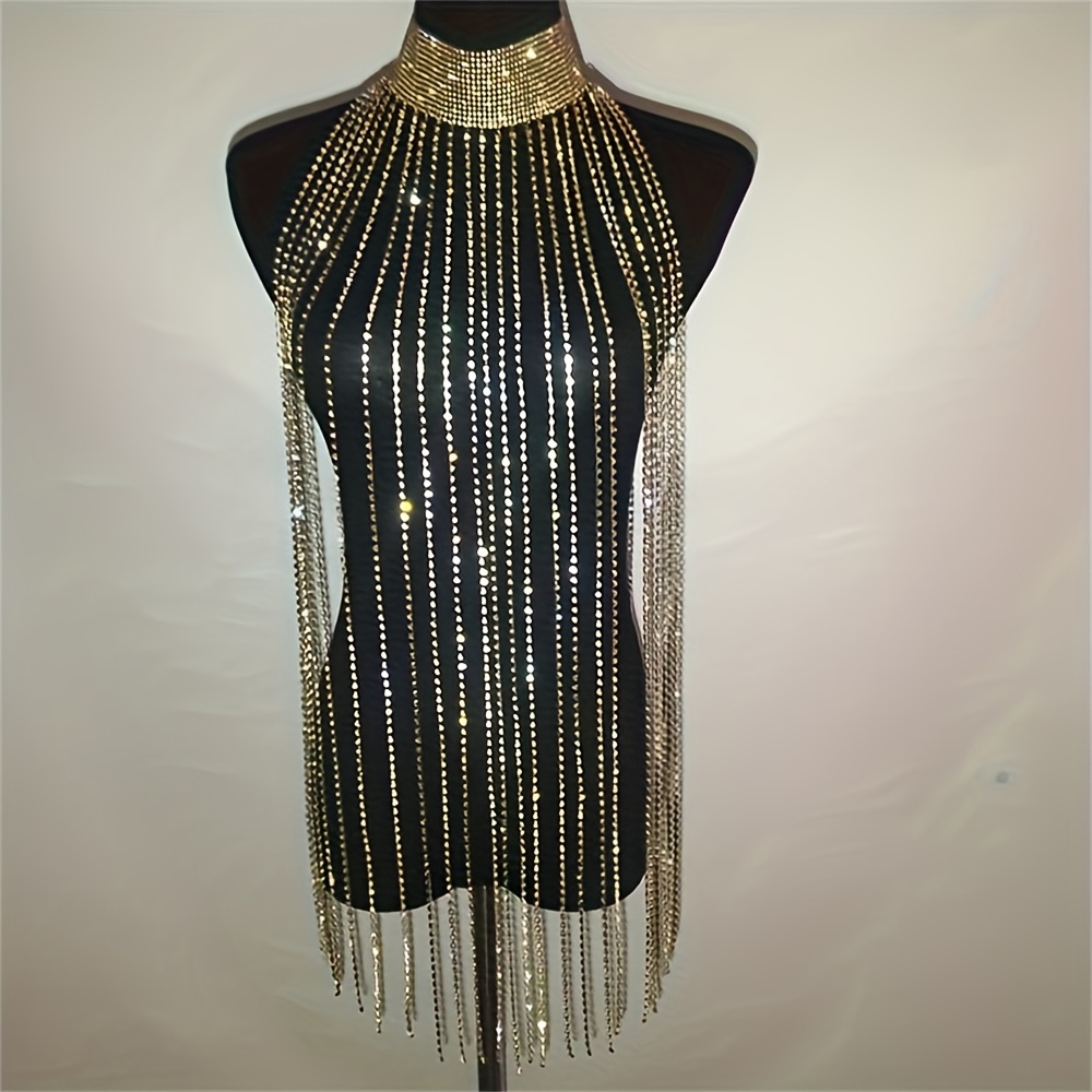 Sexy Rhinestone Bra Body Chain - Body Jewelry By The Chain Gang ulasan dan harga
