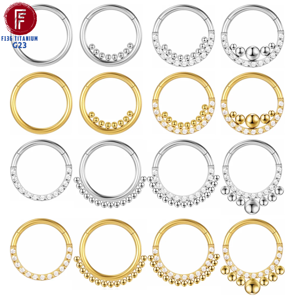 F136 Titanium Nose Piercing Hi - Septum Clicker Ring ulasan dan harga